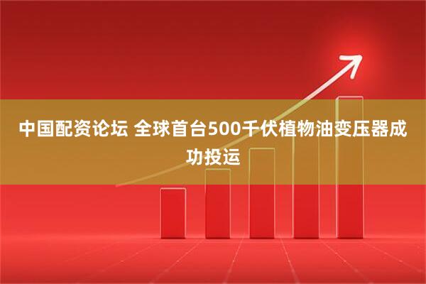 中国配资论坛 全球首台500千伏植物油变压器成功投运