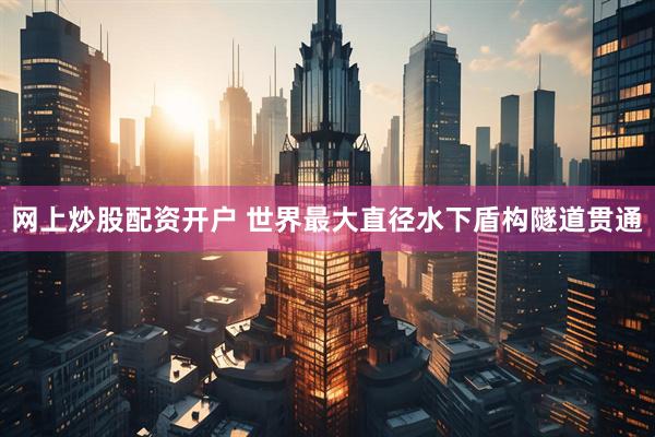 网上炒股配资开户 世界最大直径水下盾构隧道贯通